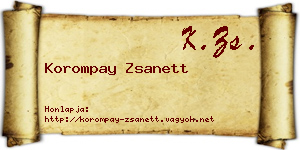 Korompay Zsanett névjegykártya